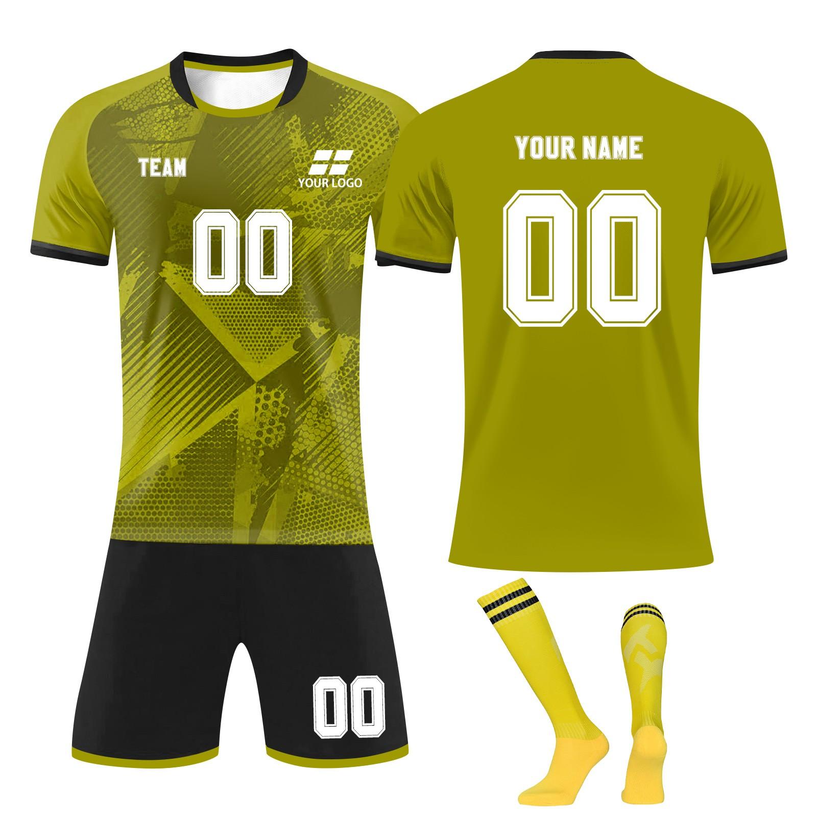 

Men s Soccer Jersey Set Breathable Quick-Dry Sportswear with Shorts & Socks for Training & Matches XS жовтий