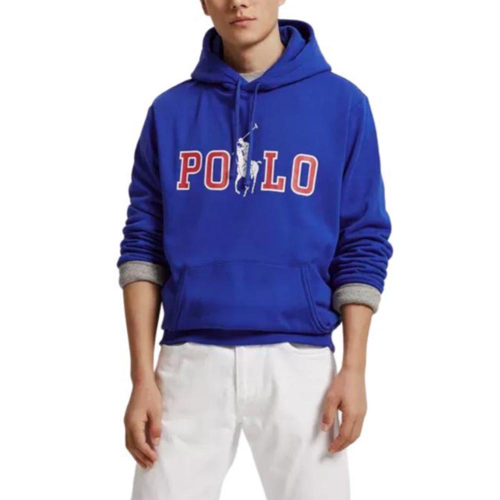 Polo Ralph Lauren SS24 Genser med hette og lange ermer med stort logotrykk Unisex genser Blå MNPOKNI16821963-401