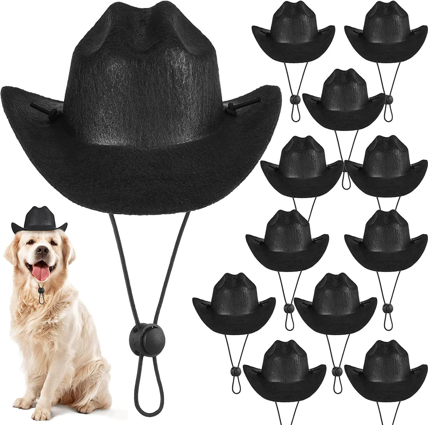 Mini cowboy hat pet hat puppy hat cat hat pet supplies 13.5cm чёрный