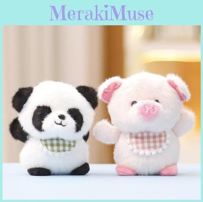 Cute Panda Stuffed Animal Plushie With Soft Fabric Keyring For Gift Giving