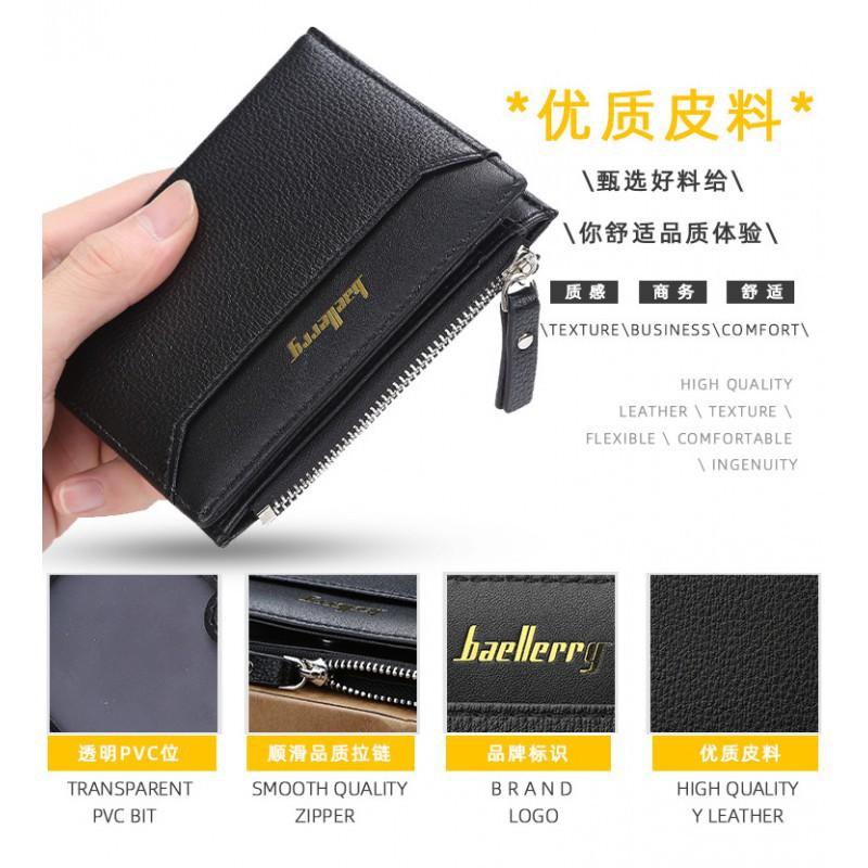 Short Men's Wallet Korean Version Multi Card Driver's License Zipper Buckle Leather Ticket Holder