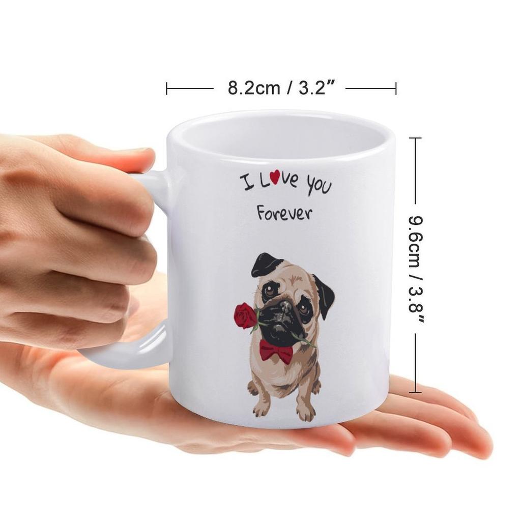 1 Packung 11oz Weiße Keramiktasse beidseitig bedruckt Kunstwerk-Anzeige Zuverlässige Kaffeetasse Perfekt für den Heim- und Bürogebrauch