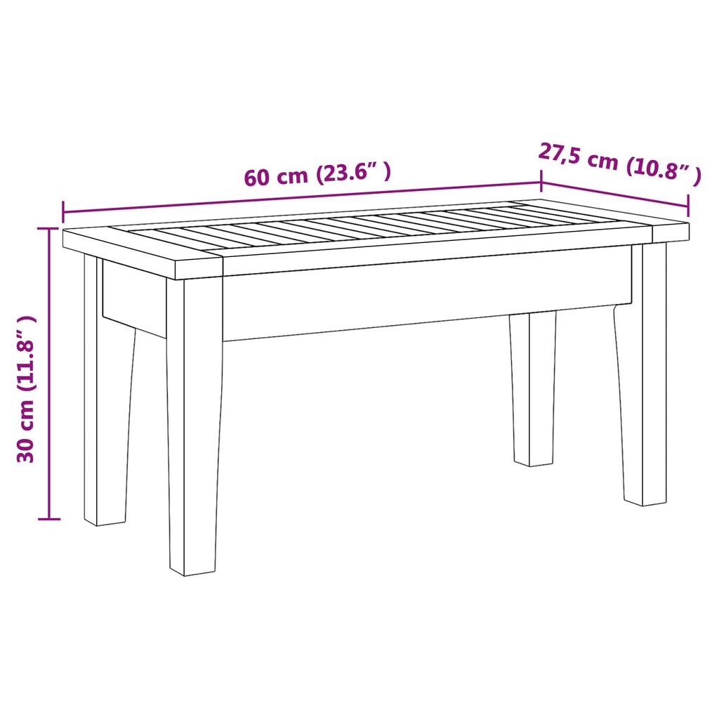 Garden Bench and Table Set 2 Pcs Cream and Brown Solid Teak Wood