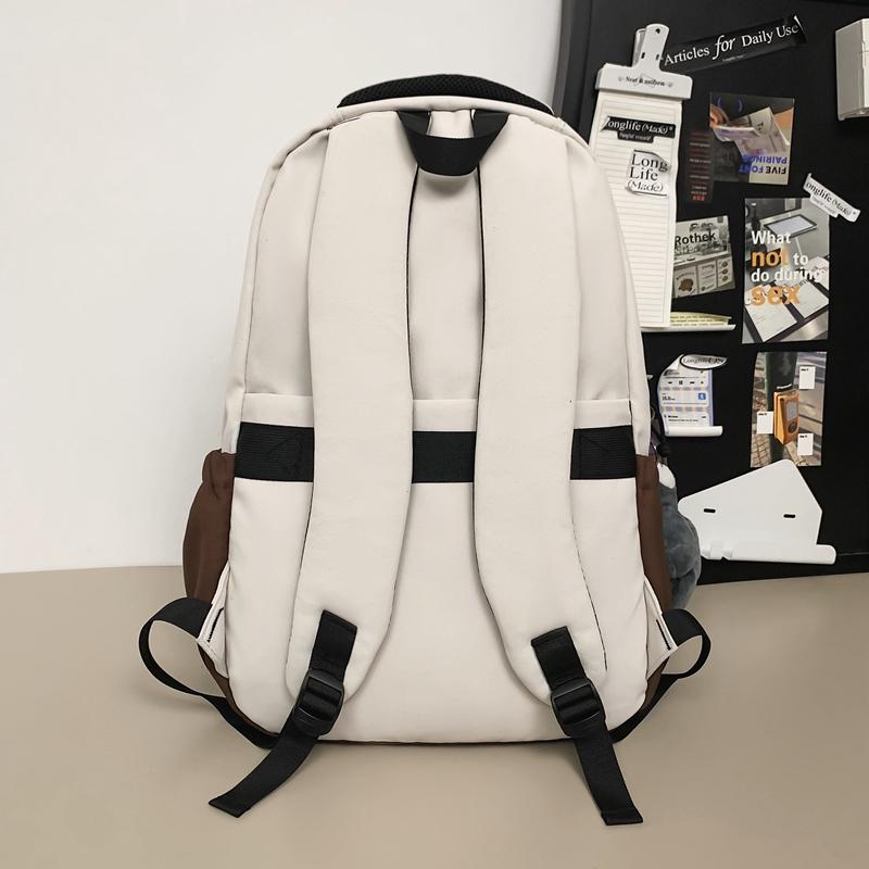 Color Block Student School Bag Men's Large Capacity Backpack Women Travel Couple Bag