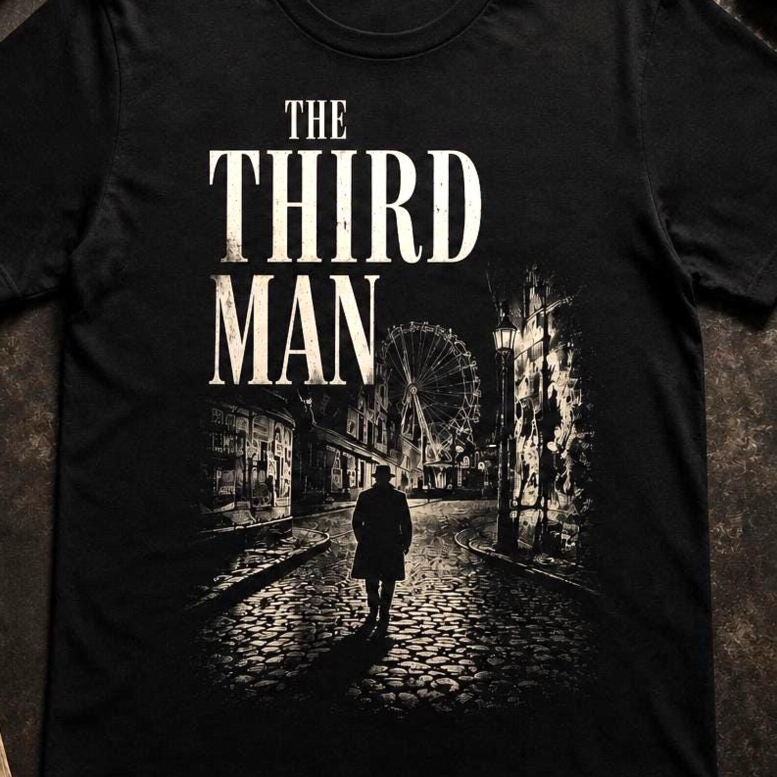 The Third Man Shirt, Vintage Film Noir Tee | Classic Cinema T-Shirt, Orson Welles Movie Shirt, Dark Academia Graphic Tee XL