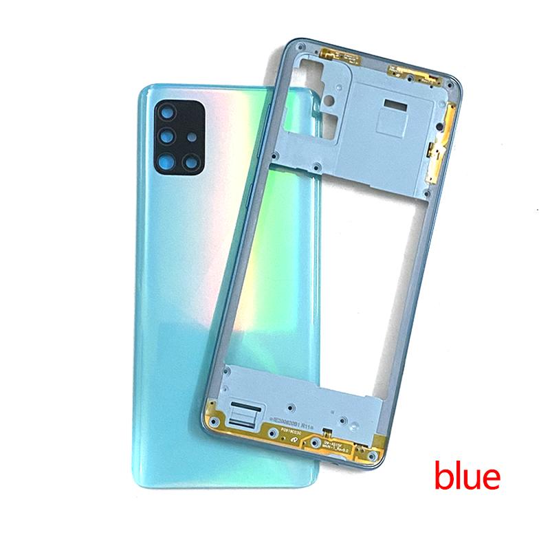 Für Samsung Galaxy A51 A515 A515F A515FN A515X Gehäuse Mittelrahmen Abdeckung Akku Rückseite Rückkamera Linse Logo