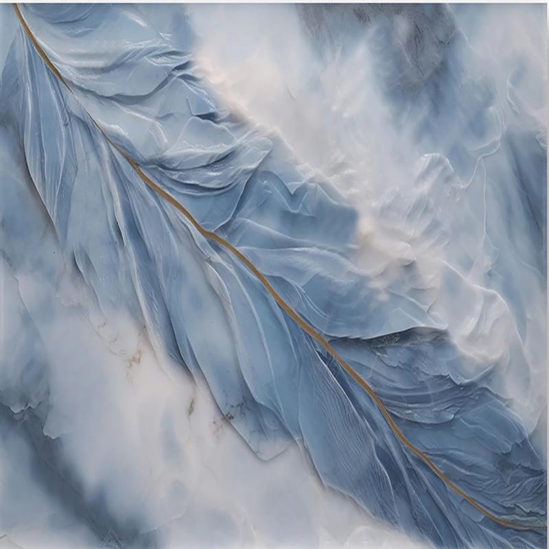 Modern Relief Wallpaper Light Blue Feather Marble Wall Murals Living Room Tv Sofa Bedroom Creative Wall Paperhome Decor