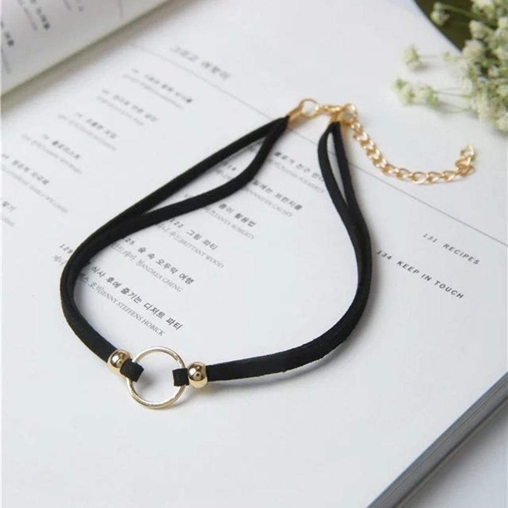 Small Circle Pendant Velvet Collar Choker Necklace Fashion Women Gothic Jewelry
