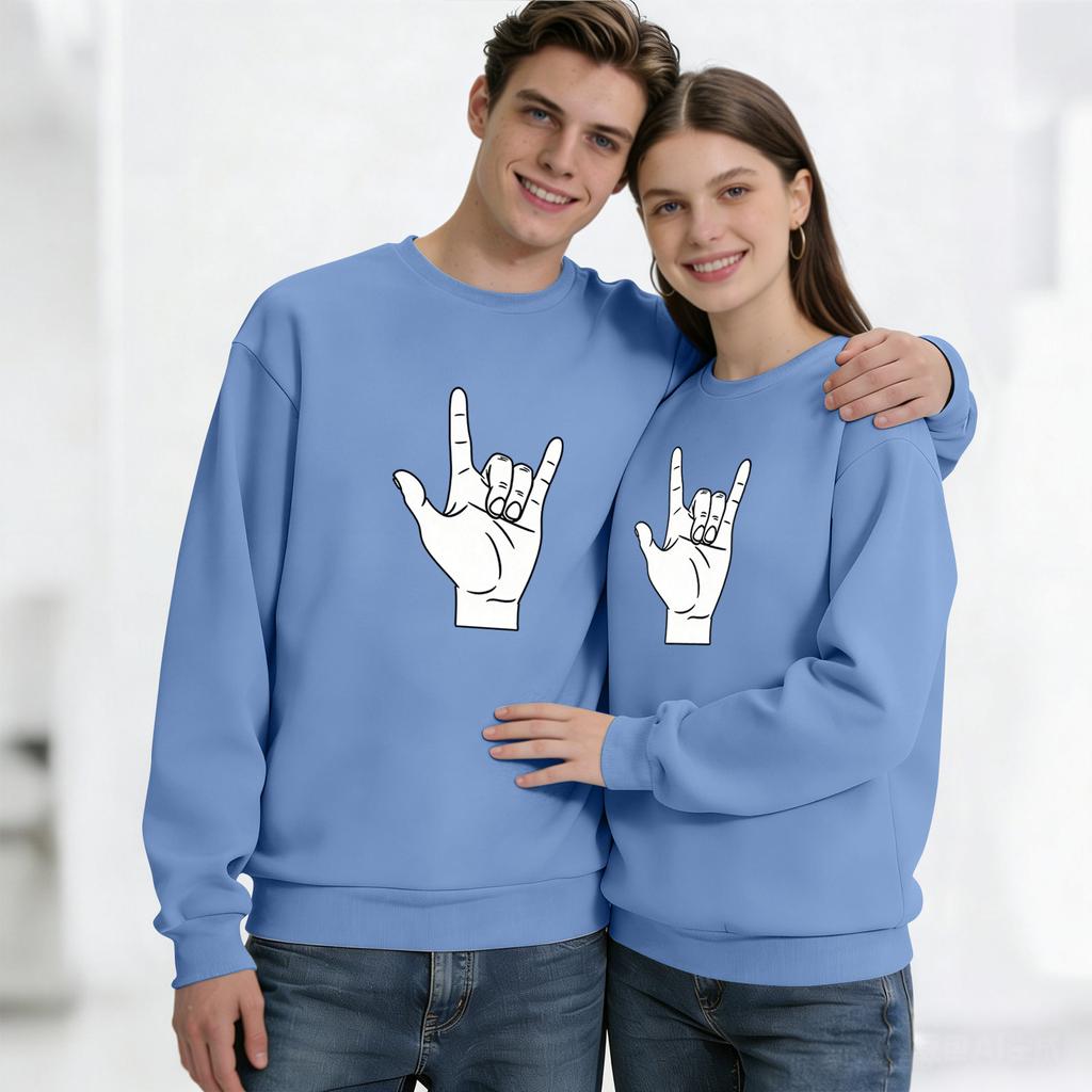 Męska bluzka z długim rękawem z okrągłym dekoltem, unisex, para, casualowa bluzka sportowa