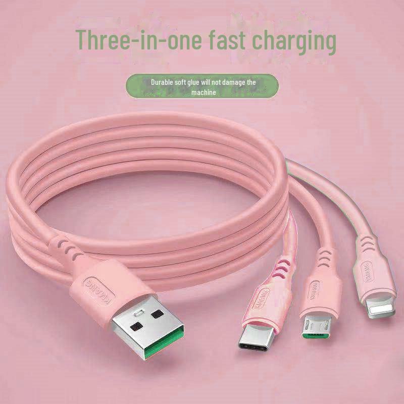 

Jike 120W 3-в-1 сверхбыстрый зарядный кабель для устройств Apple, Huawei и Android Type-C 1.2m Super Fast Charge Custom/OPP Bag/Box