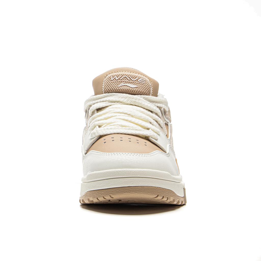 New LiNing Only Us MID FLEECE Warm Slip Resistant Mid Top Skateboard Shoes Women's Beige Brown AGCU160-3