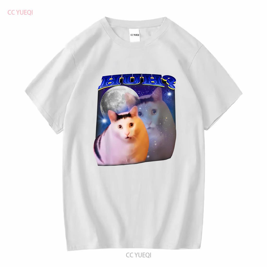 Funny Meme Huh Cat T Shirt vintage Washed Versatile Comfortable Breathable streetwear Stretched designer clothes fashion Casual
