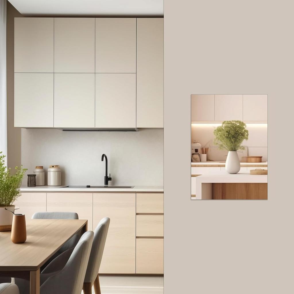 Wall-Mounted Mirror Wall Acrylic Peel Stick On Locker Mirrors Unbreakable Sheet Cut Size Sticky Repair Office Tiles Stickers Tables Ceiling Bedroom
