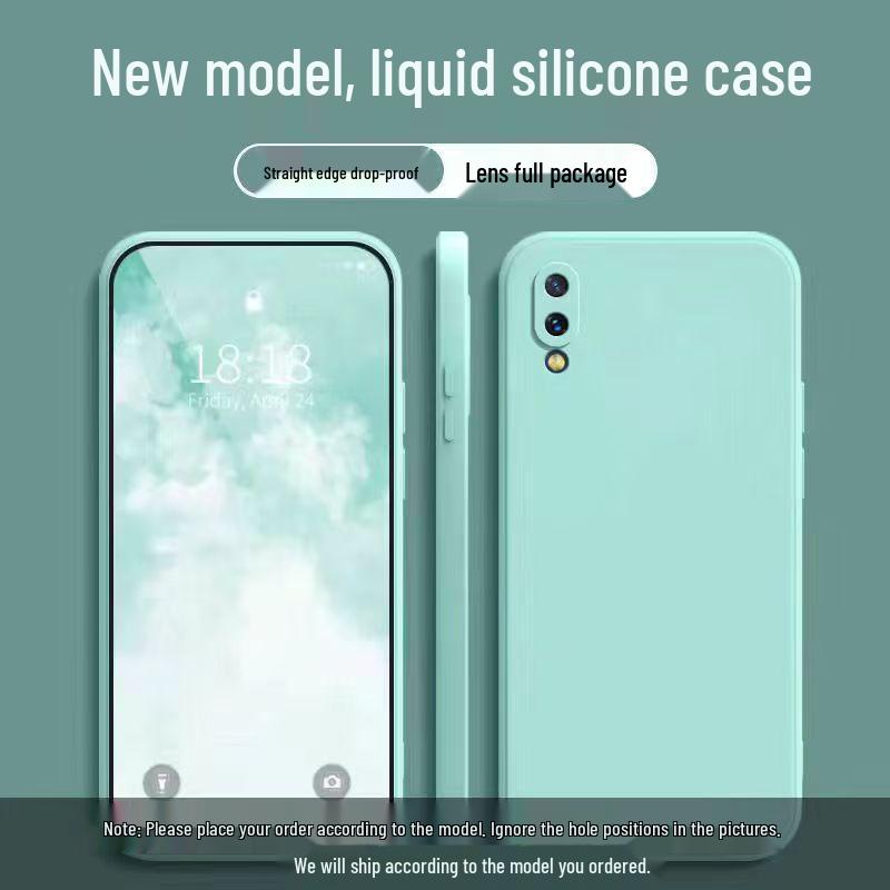 Vivo X23 Liquid Silicone Case: Solid Color, Anti-Drop, Full Coverage, Soft Edge Protection.
