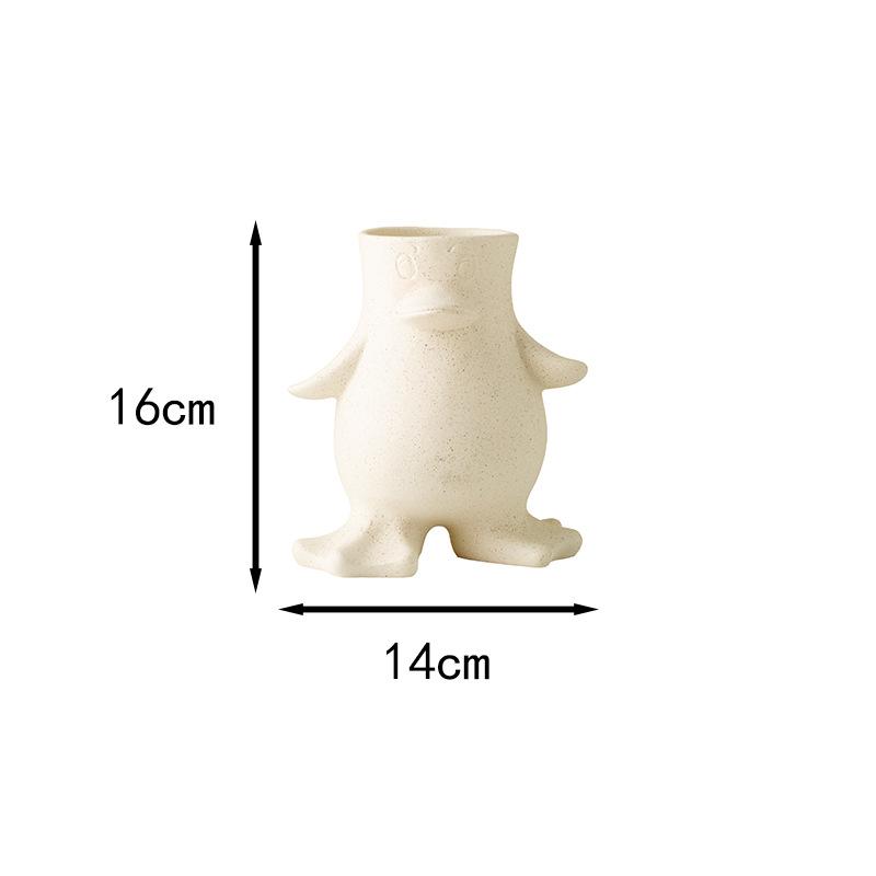 Minimalist Penguin Shape Ceramic Vase Table Decoration Creative Floral Vases Artificial Flowers Decorative Flower Arrangement