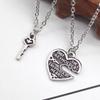 Creative Fashion Couple Necklace with Heart-Shaped Key-Lock Pendant