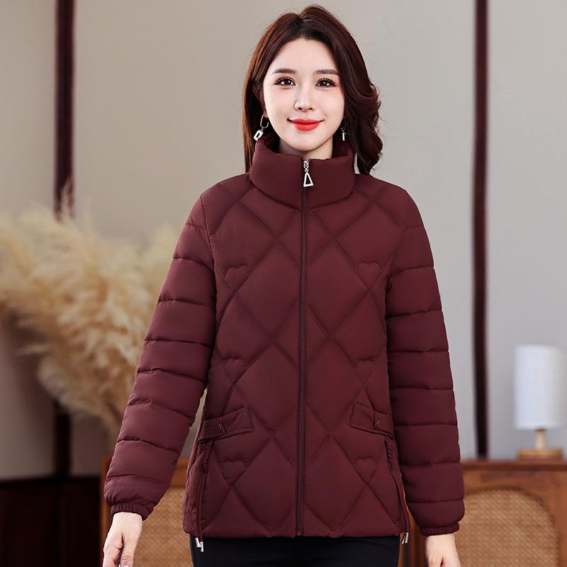 Winter Clothes Small Mother Clothes Short Thickened Down Cotton Clothes Medium Old Man Large Size Jacket Warm Stand-up Collar Cotton Clothes