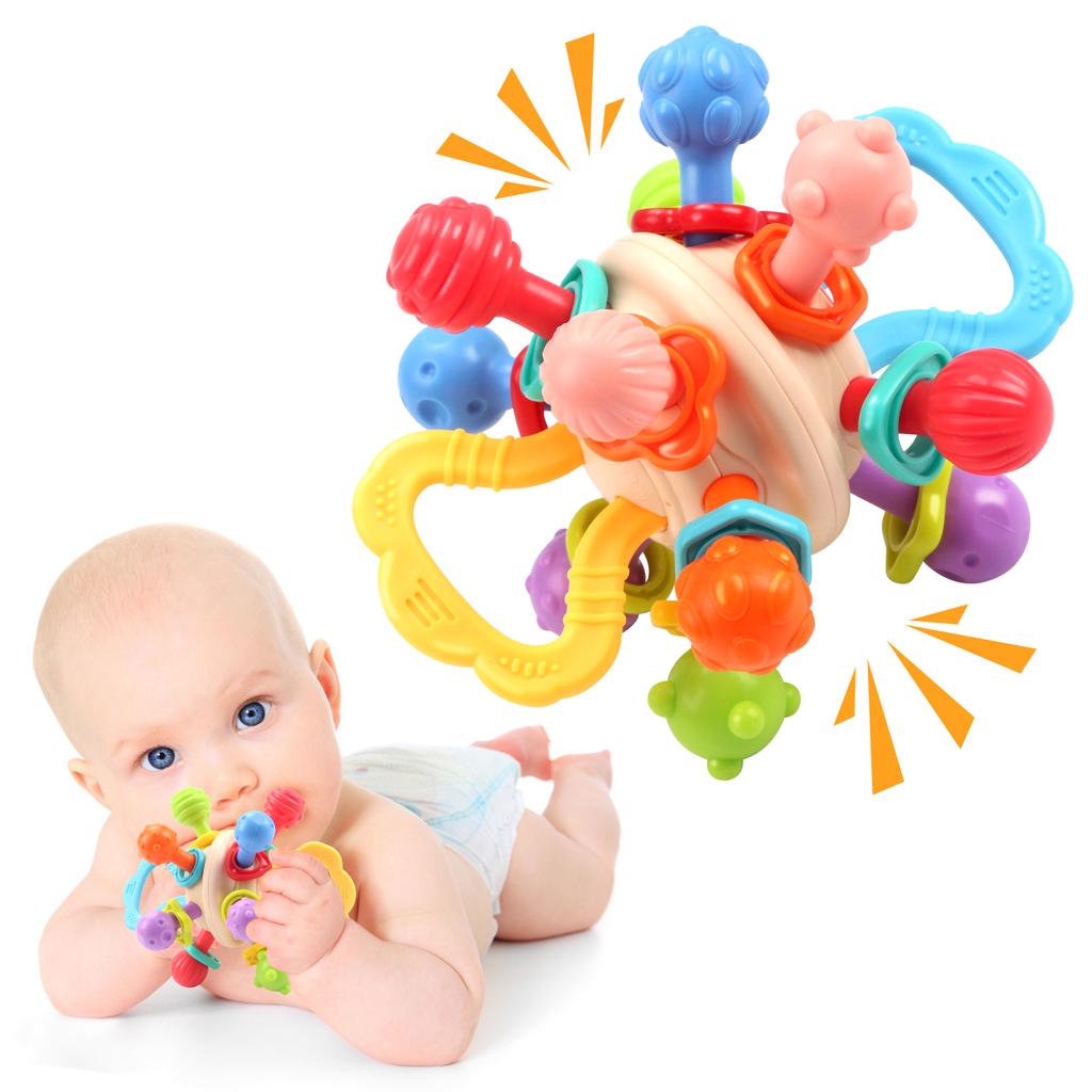 Manhattan Round Ball Baby Hand Rattle Soft Silicone Toys Baby Toys Infantil Chewable Teethers Toys for Newborn 0-12 Months