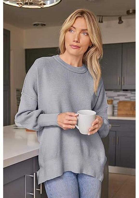 Women's Loose Solid Color Bat Sleeve Knit Sweater - Autumn/Winter Collection