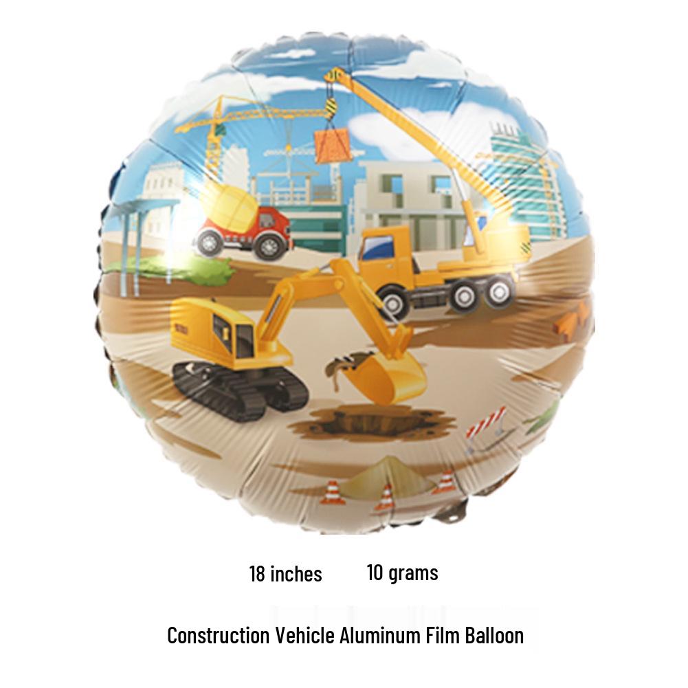 Kinder Baustellenfahrzeug Ballons: Bagger & Gabelstapler Partydeko