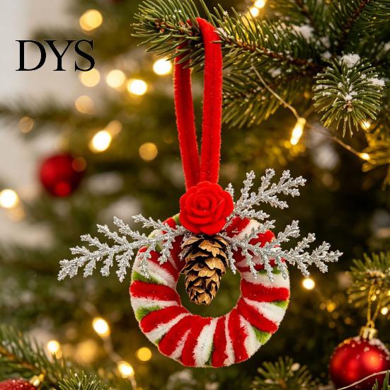 DIY-Stil Baumbehang Ornamente Handgefertigte Pfeifenreiniger Weihnachtsdekoration, Fertige Chenille-Stiele Kranz Bastelbedarf Kreative Partyartikel mit