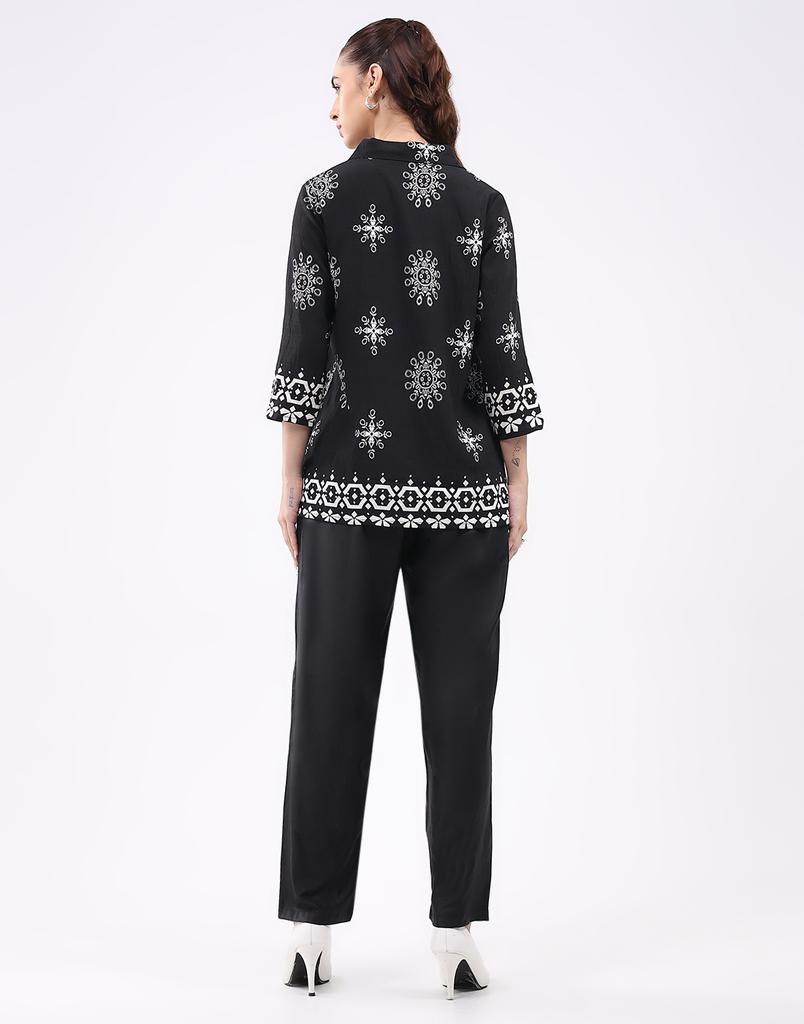 Monte Carlo Women Collar Neck Three-Quarter Sleeves Coordinate Set