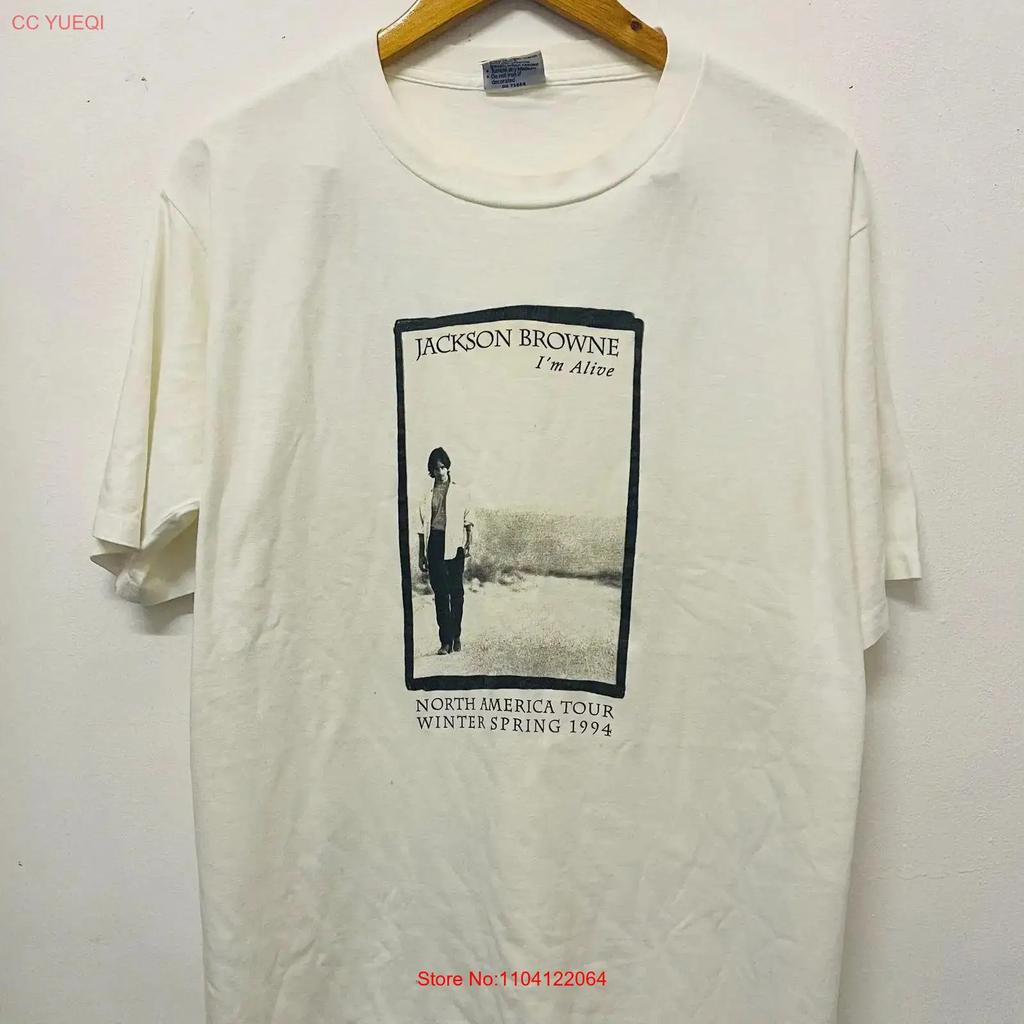 Vintage 90er Jackson Browne I M Alive 1994 T-Shirt Rockmusik Nordamerika Tour Winter Frühling Weiß Vintage Lässig