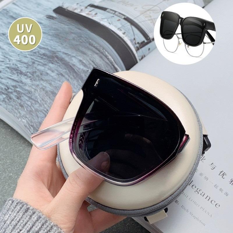 Sunglasses Foldable Myopia Glasses Cover TAC Sunglasses Folding Fit Over Glasses for Outdoor Travel Driving