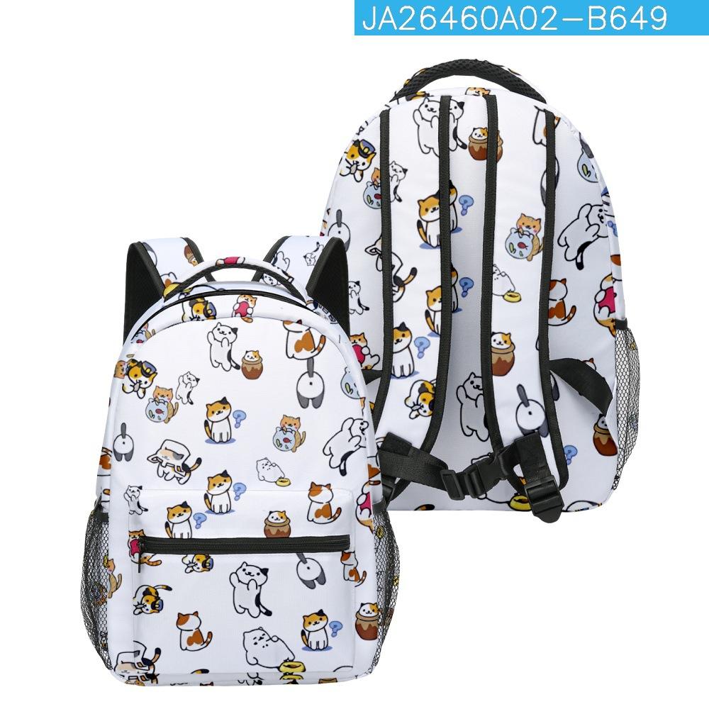 Trendy Kpop Youthful School Bags Unisex Cats Travel Bags 3D Print Oxford Waterproof Notebook Shoulder Backpacks
