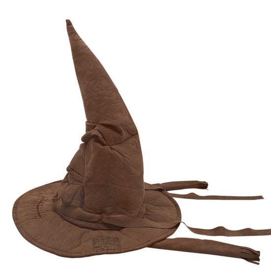 Women's Ruched Witch Hat Halloween Adult Wizard Costume for Masquerade Carnival Cosplay Party Accessory