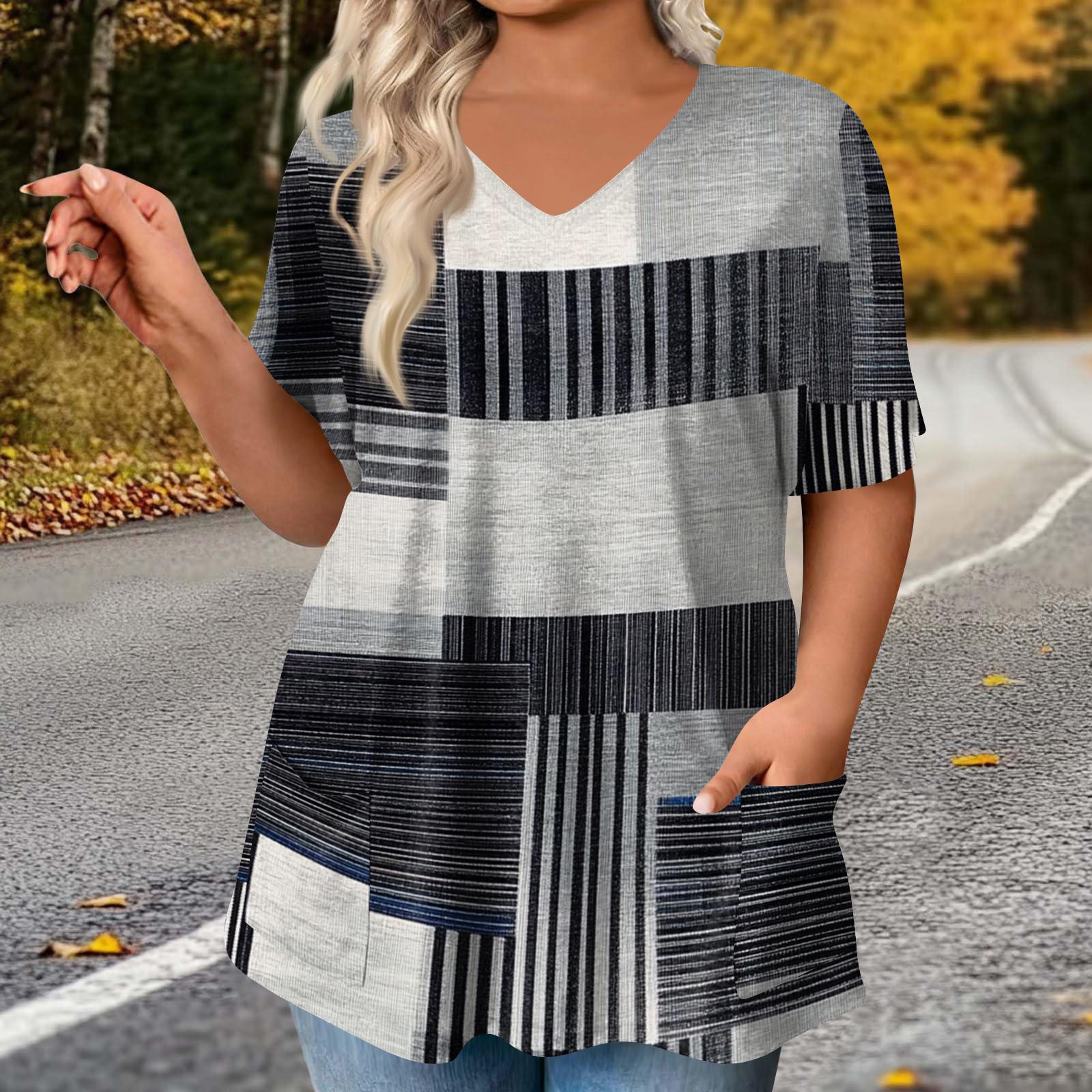 

Women s Fashion Plus Size Printed Short Sleeve Blouse For Elegant Commuting And Casual Wear XXXL бежевий