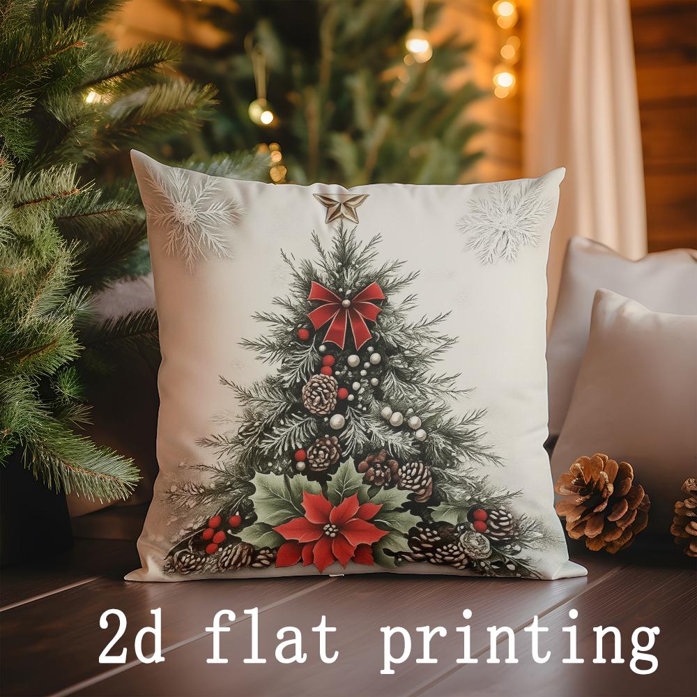 

Home Decor Christmas Scenes Printed Pillowcases for Home Pattern Cushion Cover Suitable for Sofa Bedroom Car Pillow Cover 16x16Inch