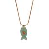 Yori Simple Versatile Natural Stone Fish Stainless Steel Necklace Jewelry for Women Animal Ocean Style Choker Suitable