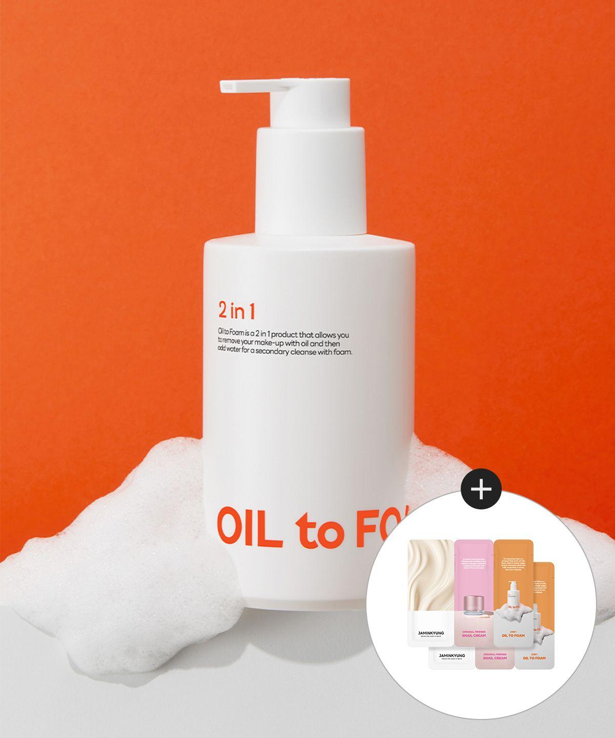 One-Step Oil-to-Foam Pore Sebum Makeup Cleansing Foam 200ml [Gift: 2 Trial Samples of Oil-to-Foam 1ml + Snail Cream 1ml]