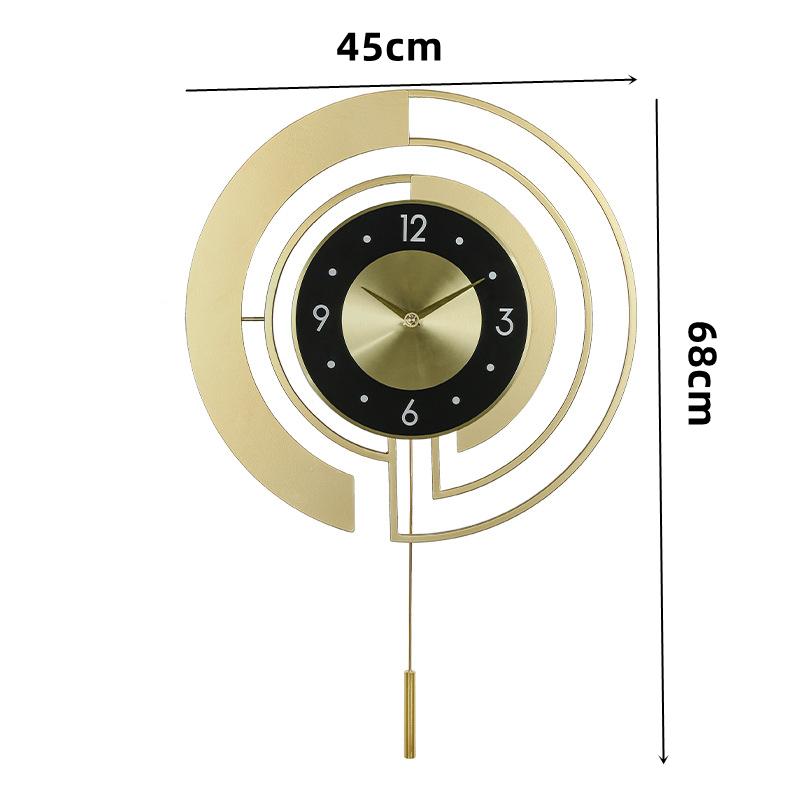 Large Luxury Wall Clocks With Pendulum Creative Design Wall Decor Hanging Clock Living Room Bathroom Bedroom Golden Silent Watch