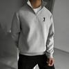 Vielseitiges bedrucktes Halbzip-Sweatshirt für jeden Tag: Entspannter Schnitt, Bequemes Stehkragen Herren Herbst/Winter Oberteil, Herren Viertel-Reißverschluss Pullover