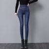 Spring and Autumn Women's Jeans High Waist Elastic Waist Skinny Calf Pants Pencil Pants Denim Jeans
