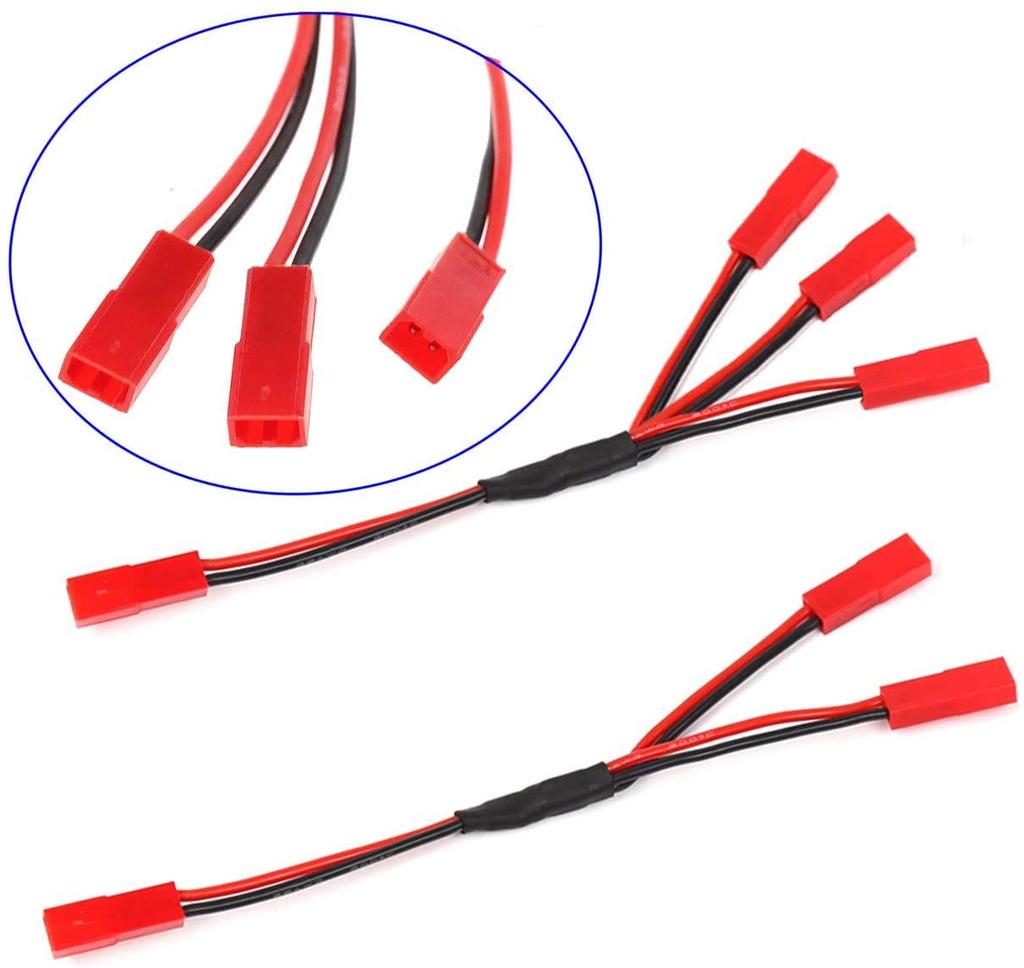 GTIWUNG 6-Piece Set 2-Pin Male and Female Connector Plugs JST Y Connector Cable RC Connector Adapter