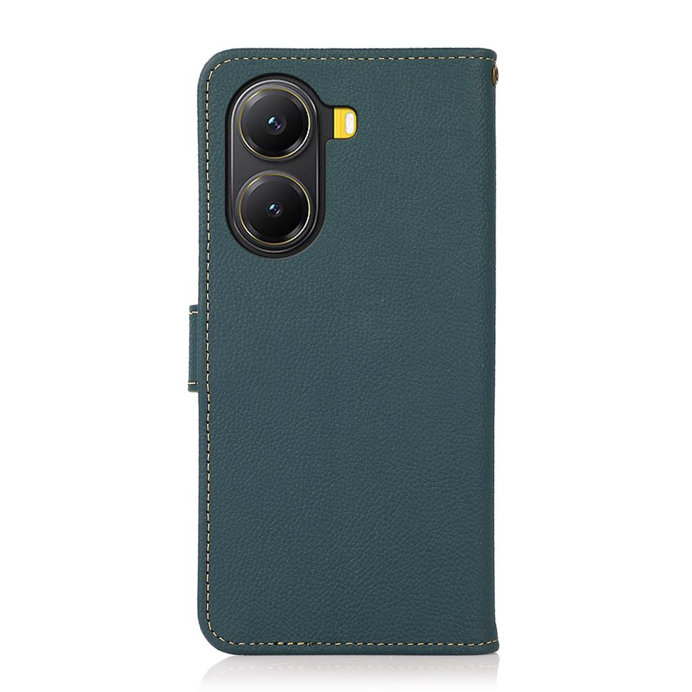 KHAZNEH for Xiaomi Poco X7 Pro 5G/Redmi Turbo 4 5G Case Genuine Cow Leather RFID Blocking Wallet Phone Cover