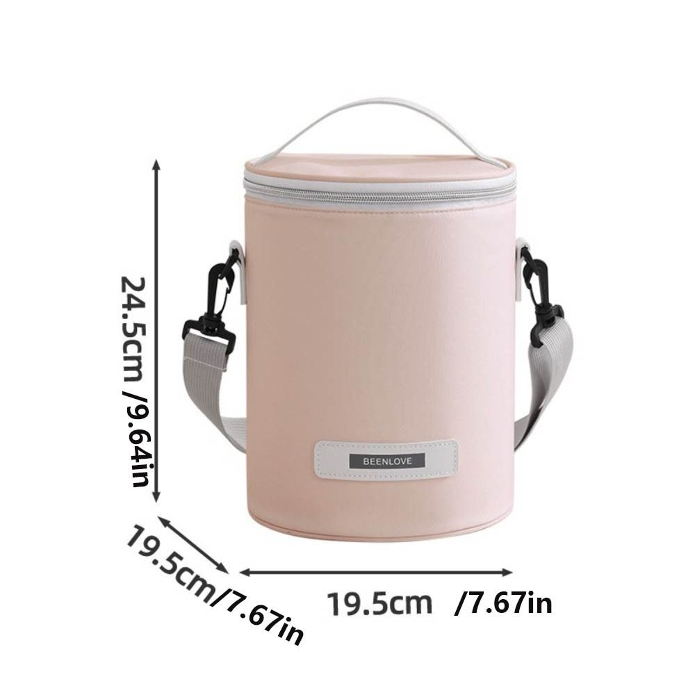 With Thickened Aluminum Foil Cylinder Lunch Bag Waterproof Handheld Office Lunch Tote Large Capacity Insulated