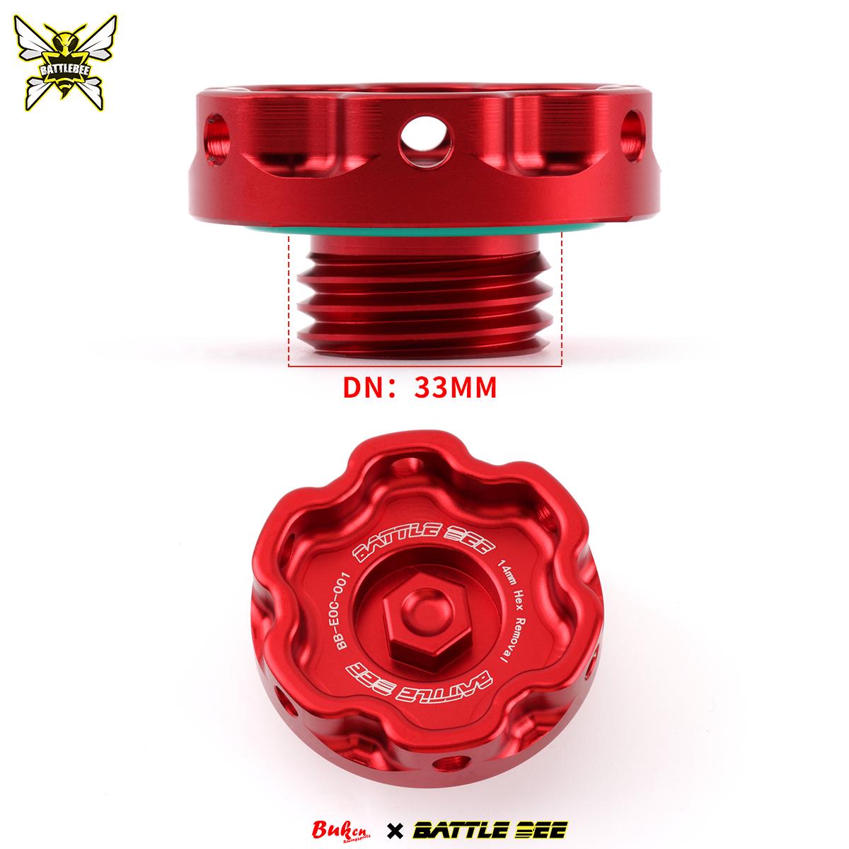 Colored Titanium Oil Cap for Car Modification, Suitable for Honda, Toyota, Subaru, and All Models Honda models-Red