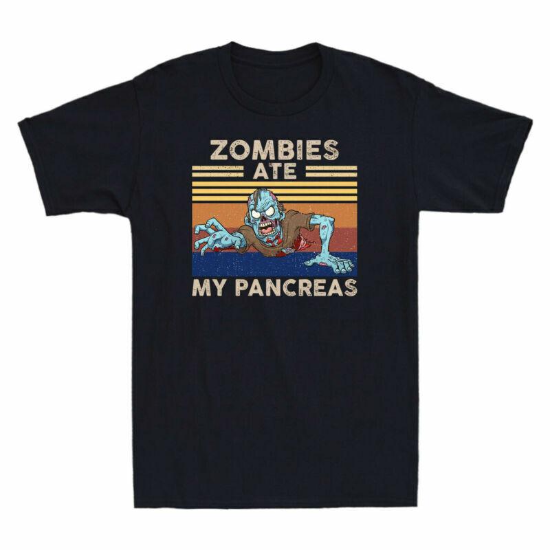 Vintage Cottton Unisexs Ate T Pancreas Shirt Zombies Short Funny My Tee Sleeve S