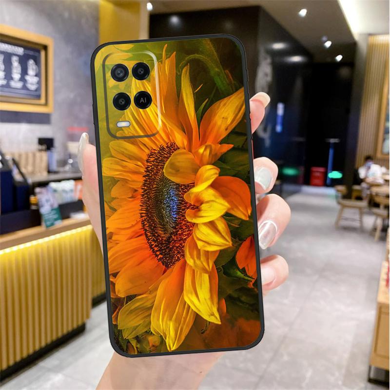 Beautiful Yellow Sunflower Case For OPPO A53 A31 A5 A9 A96 A76 A16 A54 A74 A94 A52 A72 A92 A93 A15 A57 A77 A17 Cover