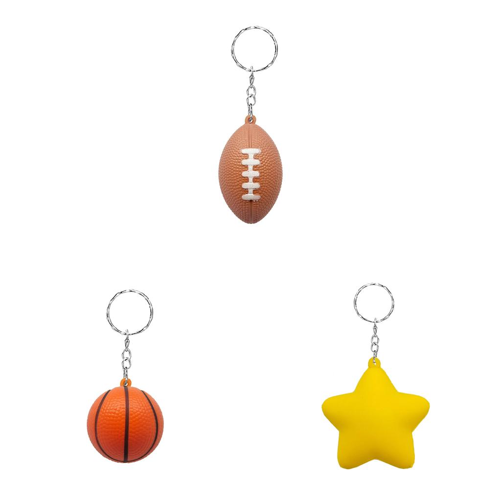 Pu Foam Basketball Keychain Toy For Children Kids Stress Relief Bag Accessory