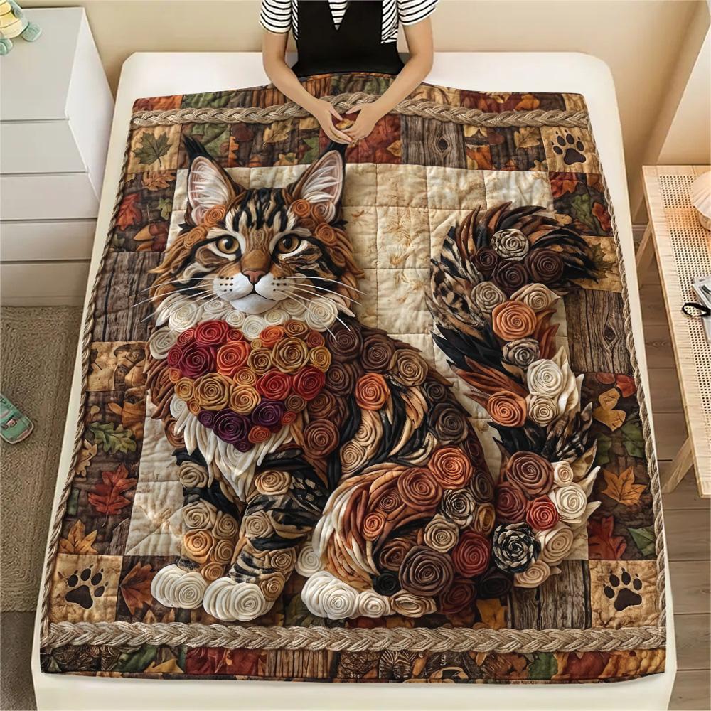 1Pc Cat Dog Patchwork Print Flannel Blanket High Quality Warm Comfortable Cover for All Seasons Perfect for Gifts Home Decor