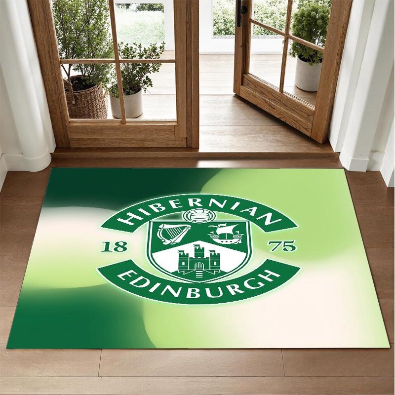 Hibernian FC Design Crystal Velvet Rug Soft Decorative Mat for Bedroom Entrance