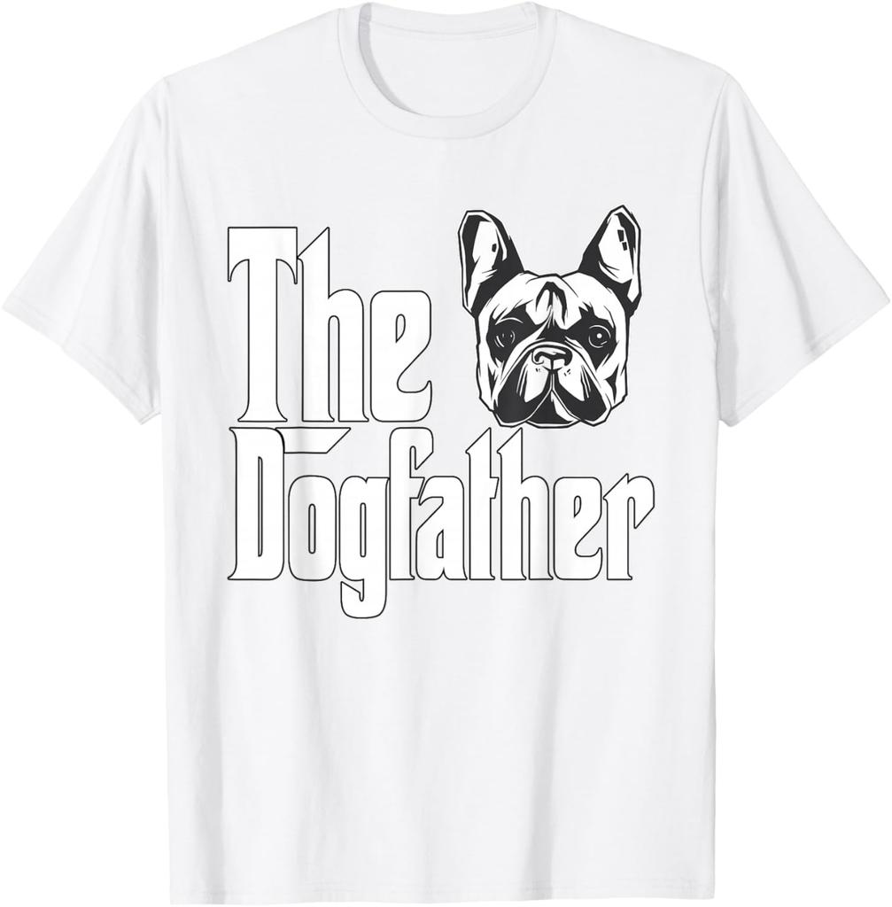 The Dogfather French Bulldog Graphic Tee Mens Casual Breathable Short Sleeve TShirt