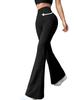 THIRD QUADRANT Women's High-Waist Flare Yoga Pants | Stretchy Black Tights for Running & Casual Wear | Perfect for Home or Outdoor Activities (in