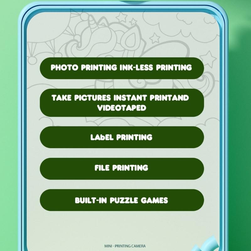 Childrens Digital Camera Set with Printing and for Easy Photo Transfer PC Safe Design