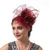 Teaparty Hat Cocktails Party Mesh Hat Hair Clip Female Mesh Flower Fascinator Hat Headpiece Role Play Accessory Headwear